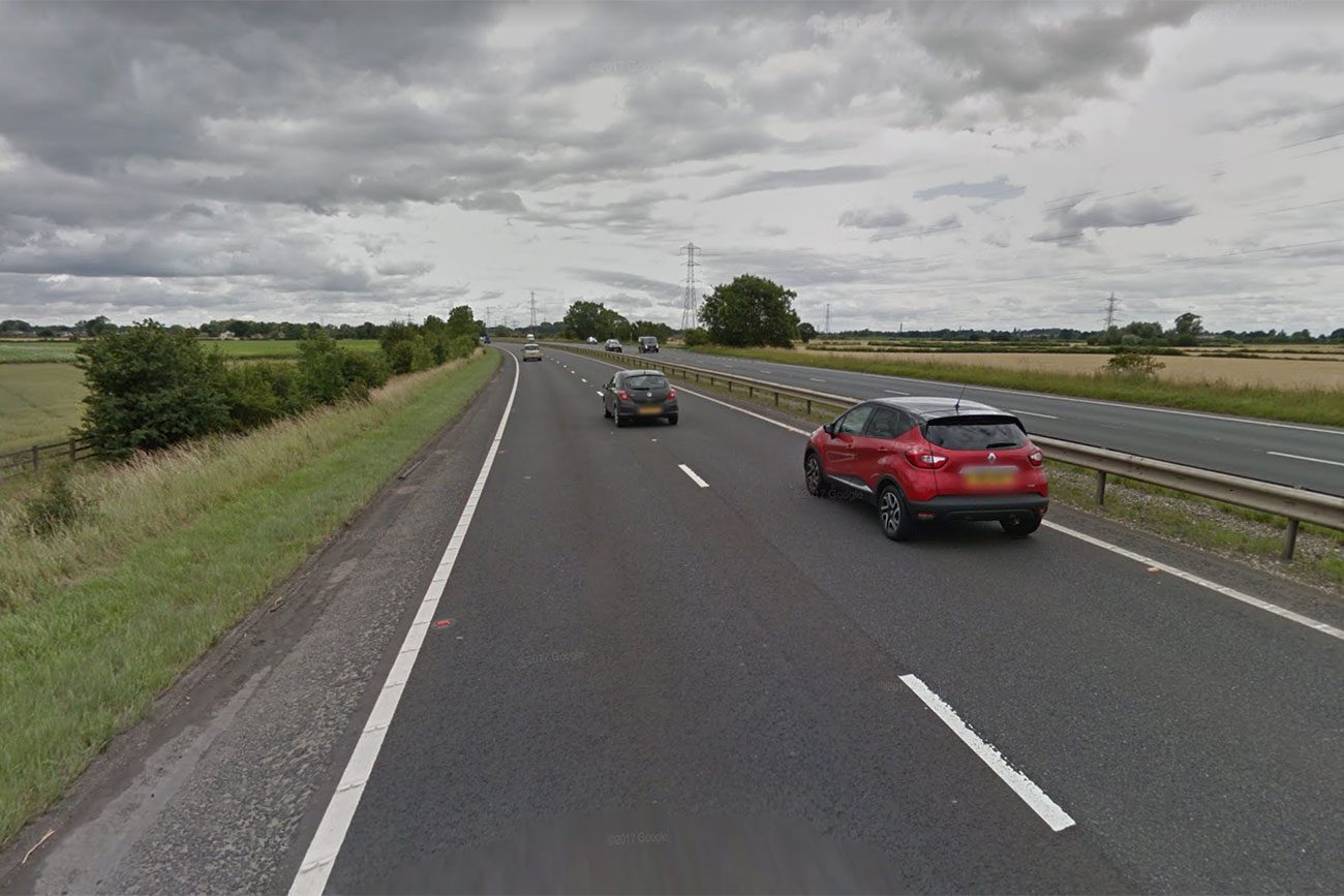 carriageway,kerb the phone was lost on dual carriageway section of the a64.